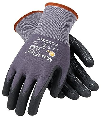 ATG 34-844/XL MaxiFlex Endurance - Nylon, Micro-Foam Nitrile Grip Gloves - Black/Gray - X-Large - 12 Pair Per Pack