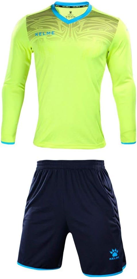 KELME Men Women Padded Goalkeeper Jersey and Shorts, Youth Soccer Goalie Shirt Long Sleeve, Adult Keeper Uniform Kit