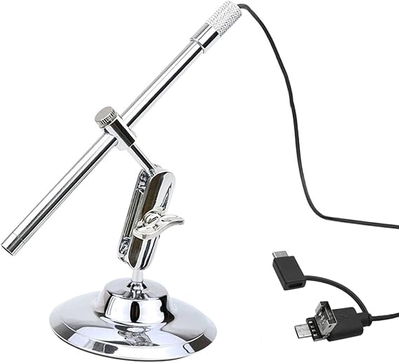 USB Digital Microscope, 200X Magnification Camera with Stand, Handheld 2 Megapixels Microscope,Electronic Microscope with 8 LED Lights,Magnifying Observation Tool