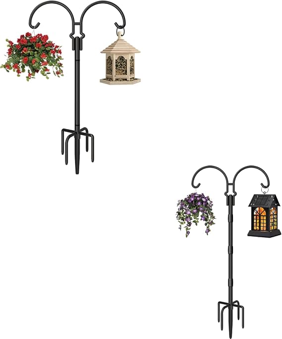 60 Inch Adjustable Two Sided Bird Feeder Pole for Hanging