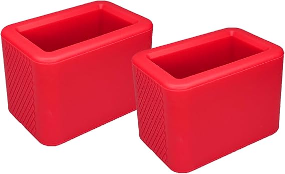 2PCS Seatbelt Extender for Booster Seat, Silicone Rear Seat Belt Buckle Holder Makes Seatbelt Buckle Booster for Easy Access, Accessory Drive Belt for Kids to Keep Belt Buckle Uprigh（Red)