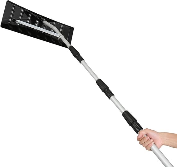 Adjustable 6.2-21ft Lightweight Aluminum Snow Rake - Portable Roof & Solar Panel Snow Removal Tool, Easy Clearing for Seniors