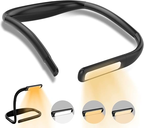 Coverzone LED Kitap Okuma Işığı Esnek Kitap Boyun Işığı Ayarlanabilir Parlaklık Masa Lambası 3 Renk Okuma Işığı Bükülebilir Kollu Işık Tamir İçin Uygun Gece Koşusu Yürüyüş Type-C Şarj Girişli Kamp FH8 [Enerji Sınıfı A+]