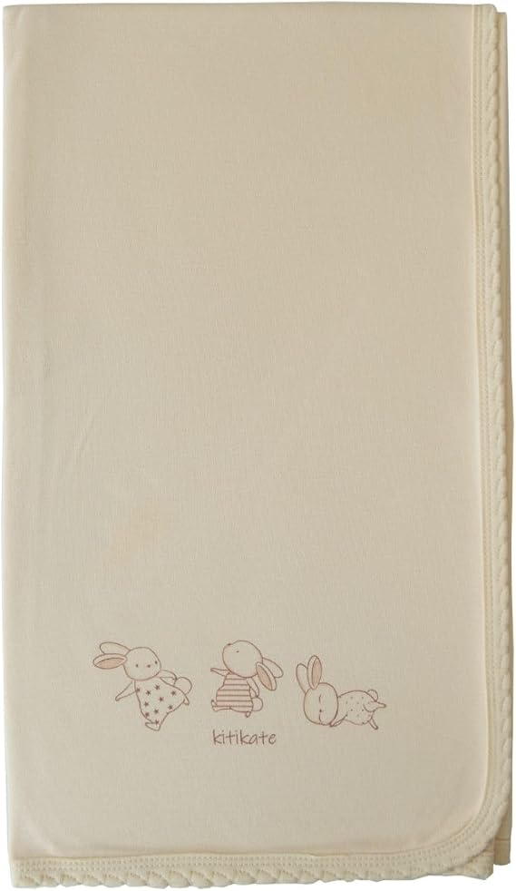 Organic Cotton Baby Blanket, Two-Ply Double Layer, Soft & Breathable, 31.5 x 35.4 Inches (Natural)