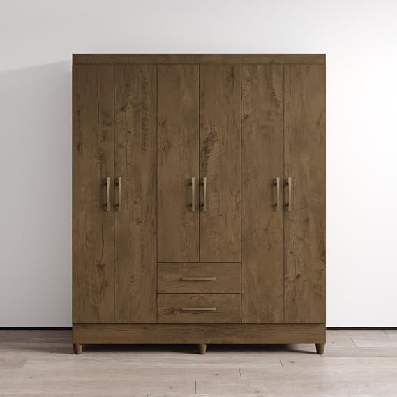 Meble Furniture Panama Wardrobe Contemporary Design 71.7H x 60.2W x 19D inches Brown