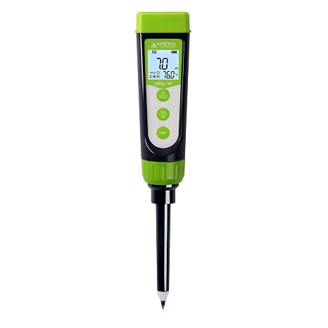 Apera Instruments AI102G GroStar Series GS2 Soil pH Pen Tester Kit for Direct Soil Test and Nutrient Solutions Test with Replaceable Swiss Spear pH Probe, Gen II
