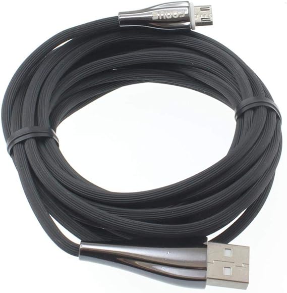 10ft USB Cable Charger Cord Power Wire MicroUSB Long Compatible with LG K22 - K40 - K8X - Phoenix 5 - Prime 2