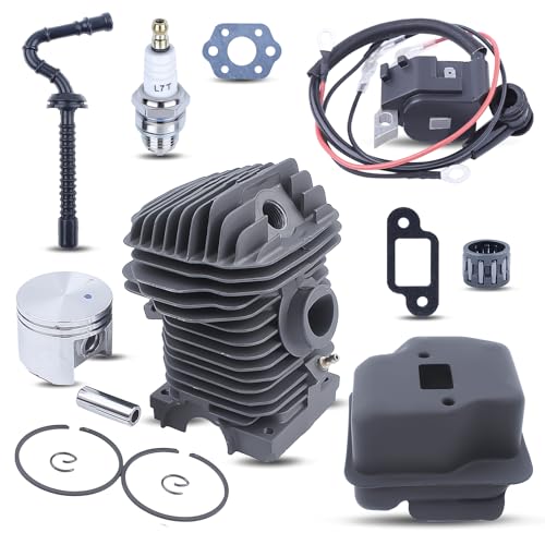 Adefol 42.5MM Cylinder Piston for Stihl MS250 MS230 025 023 Chainsaw Engine Motor Parts with Ignition Coil Pin Muffler Fuel Filter Kit Replaces 11230201209 11230300408