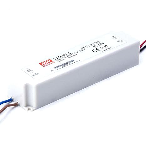 LPV-60-5 Constant Voltage LED Driver - 40W 5V 8A LED Power Supply,IP67 Waterproof, Universal AC Input, Surge Protection, Durable for Outdoor Lighting, Efficient and Reliable