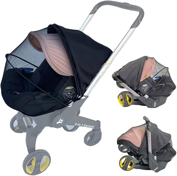 Mosquito Net for Baby Stroller, Compatible with Doona Pushchair, Universal Mosquito Net with Sun Visor