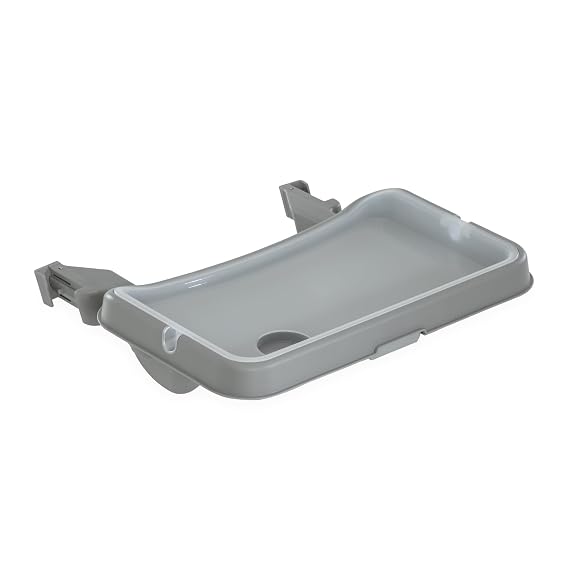hauck Alpha Removable Non Slip High Chair Table Tray with Adjustable Depth, Compatible with Wooden Grow-Along Alpha+ and Beta+, Accessory Only, Grey,