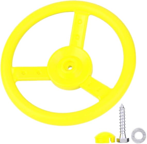 Plastic Small Steering Wheel Toy Swing Set Accessories for Outdoor Playground Sportinggoods Children's Sports Equipment(Yellowe?