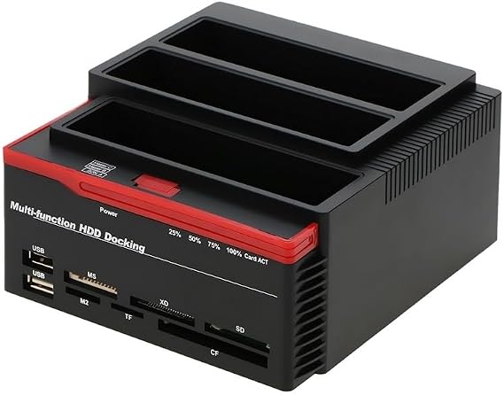 PrimeX PX-2390 893U3 Offline Clone USB 3.0 IDE SATA HDD Docking Station, 2.5/3.5 İnç Harddisk Okuyucu, SATA IDE Disk Klonlama İstasyonu, Kart Okuyucu ve 2x USB 2.0 Hub Özellikli Harici HDD Dock