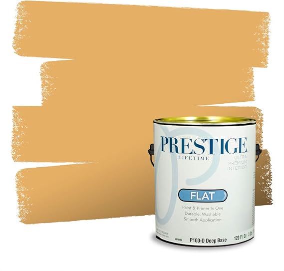 PRESTIGE Paints Interior Paint and Primer In One, 1-Gallon, Flat, Comparable Match of Behr* Lamplit*
