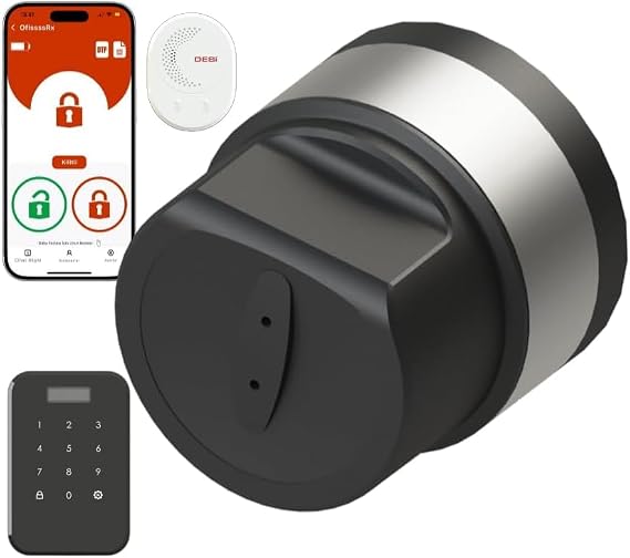 DESi Utopic RX AI-Powered Smart Lock Europrofile Cylinder, Smart Bridge, Google Home and Alexa Compatible (Utopic RX + Face Reader + Smart Bridge)