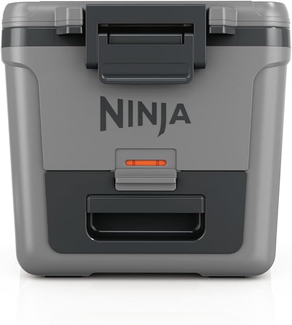 Ninja FrostVault Hard Cooler 28 l, birinci sınıf yalıtımlı soğutma kutusu, 6 güne kadar buz tutar, buzdolabı sıcaklığına sahip entegre kuru saklama çekmecesi, 48 kutu için uygundur, Cloud White
