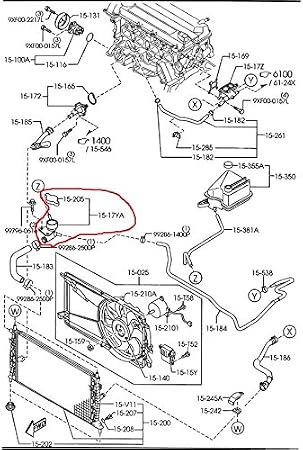 Mazda 5 2006-2010 New OEM radiator filler neck LFB7-15-17YA