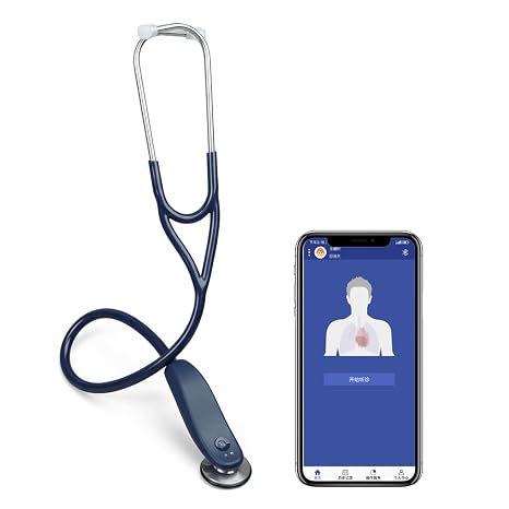 Digital Stethoscope with 24x Amplification & Hi-Fi Heart/Lung Modes - Professional Grade, Cloud Storage, Ergonomic Design - Multiple Colors (blue)