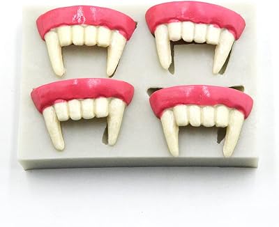 Cestony Vampire Tooth Silicone Molds for DIY Cake Fondant Biscuit Cookies Sugar Pudding Chocolate Hard Candies Dessert Decor