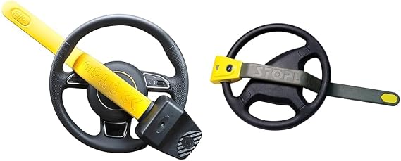 Stoplock Pro Elite Car Steering Wheel Lock HG 150-00 - Safe Secure Heavy Duty Anti-Theft Bar & 'Airbag 4x4' Car Steering Wheel Lock W/Keys HG 134-66 - Anti-Theft Device