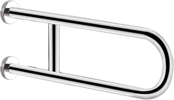 Grab Bars Bathroom Handles U Shaped for Toilets and Bathrooms, Polished Chrome 304 Stainless Steel Support Handrails for Showers, Non Slip R