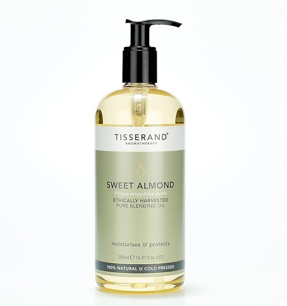 Tisserand Ethically Harvested Sweet Almond Oil - 500ml | Nourishing Base Oil, For Skin, Hair & Massage, Uncompromising Quality, Certified Vegan