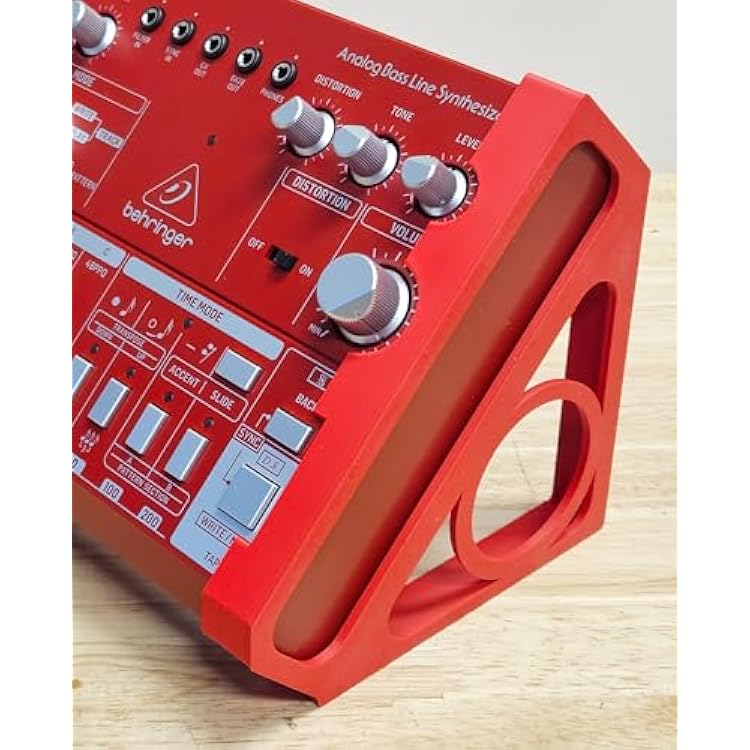 Made in USA Red Color 45 Degree Angled Stands For Behringer TD-3 Bass Line Synthesizer or RD-6 Drum Machine