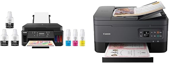Canon PIXMA G6020 All-in-One Supertank Wireless (Megatank) Printer, Copier and Scan with Mobile Printing, Black, Compatible with Alexa & PIXMA TR7020a All-in-One Wireless Color Inkjet Printer