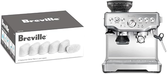 Breville Barista Express Espresso Machine BES870XL Bundle with Charcoal Filters 6 Pack for Breville Espresso Machines