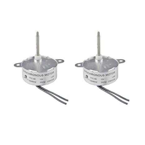 CHANCS Small Synchronous Motor TYC-40 12V 5RPM AC Shaft 35mm Slow Speed Electric Motor for Christmas Decorcation 2PCS