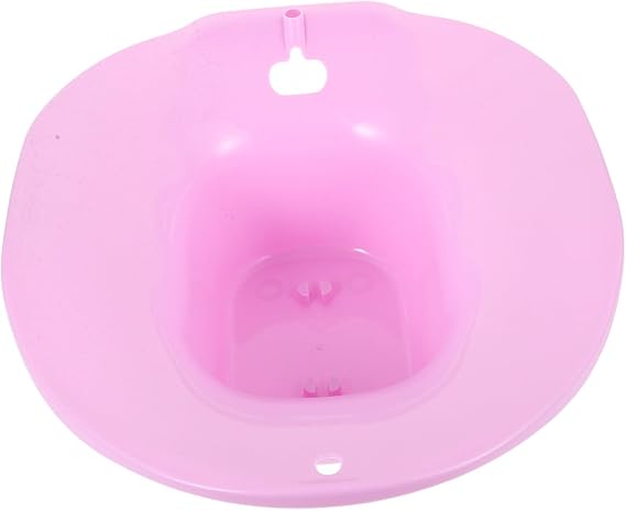 Postpartum Care Sitz Bath Basin for Toilet Plastic Women Perineal Soaking Basin with Ergonomic Curve Design Space-Saving Hanging Feature Comfortable Sit for Adults and Seniors