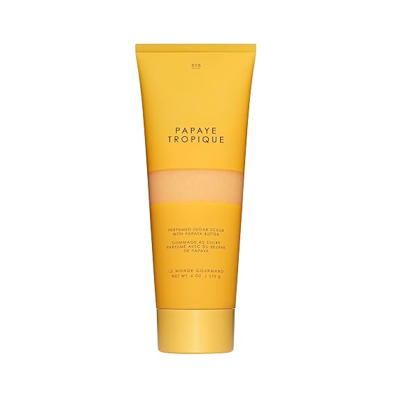 Le Monde Gourmand Papaye Tropique Perfumed Sugar Scrub - 6 fl oz (177 ml) - Fruity, Vibrant, Tropical Notes