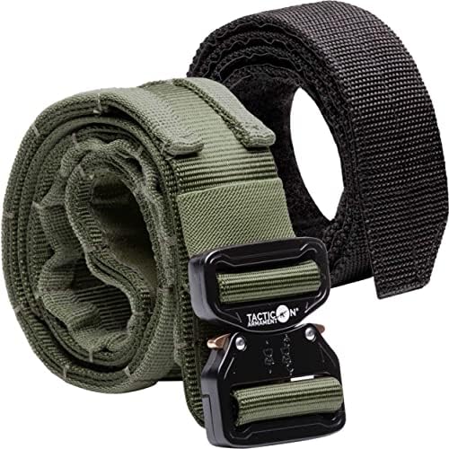 Tacticon Battle Belt V2 - Adjustable Tactical Molle Belt with Metal Quick Release Buckle - Made of Heavy-Duty 500D Nylon
