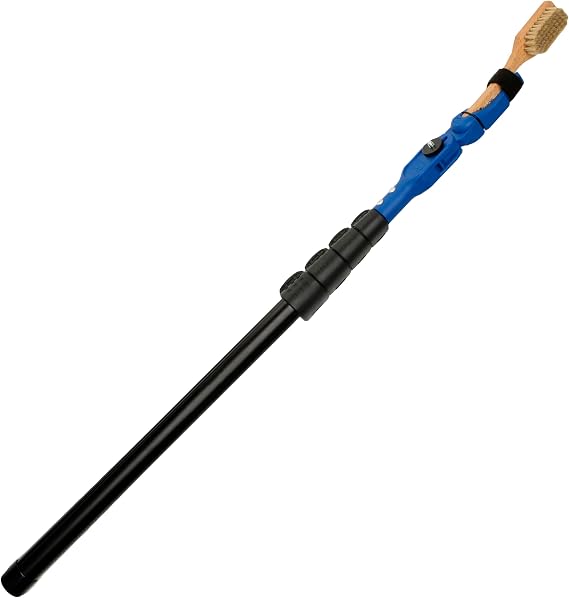 TRANGO Beta - Climbing Hold Brush Stick | Featuring an extendable pole, pivoting head and large boar's-hair brush for cleaning hard-to-reach holds from the ground