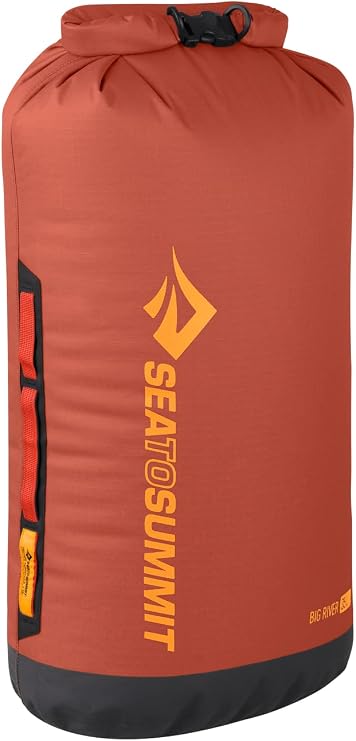 Sea to Summit Big River Dry Bag, Heavy-Duty Storage, 35 Liter, Picante Red | Ultradurable, abrasion-resistant TPU-coated dry bag delivers rugged dry storage for kayaking, rafting, and touring