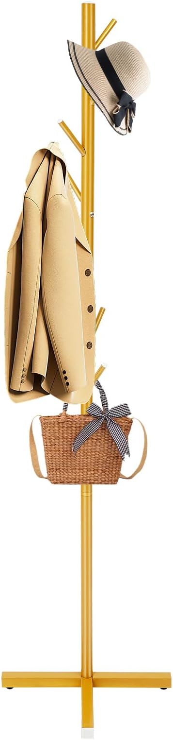 Coat Rack Freestanding Clothes Rack 7 Hook Hat Rack Coat Tree Entryway Furniture Coat Hanger Stand Coat Rack Stand for Entryway, Bedroom, Hallway, Office
