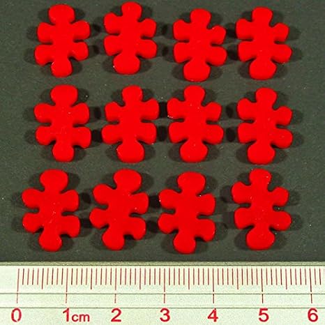 LITKO Red Pox Virus Tokens | Compatible with Pandemic | 12 Pieces | 12 red 18mm acrylic disease tokens | Upgrade your Pandemic cubes | For all editions & expansions