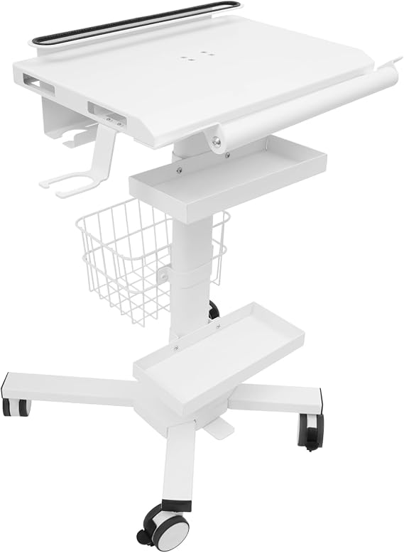 Mobile Laptop Trolley Cart with Laptop Tray&Oral Scanner Holder