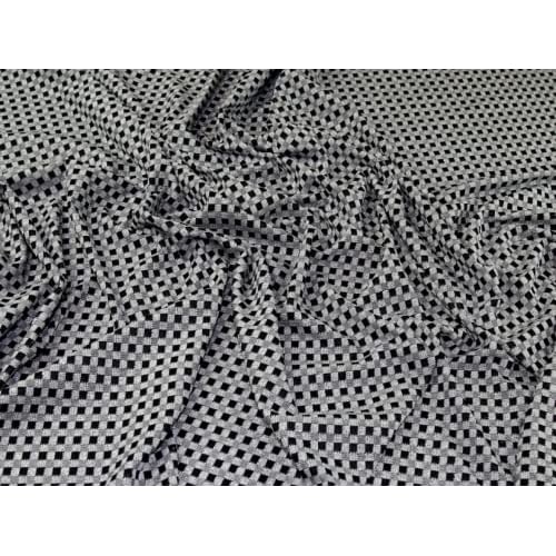 Minerva Lurex Ponte Roma Double Stretch Knit Fabric Black & Silver - per Yard