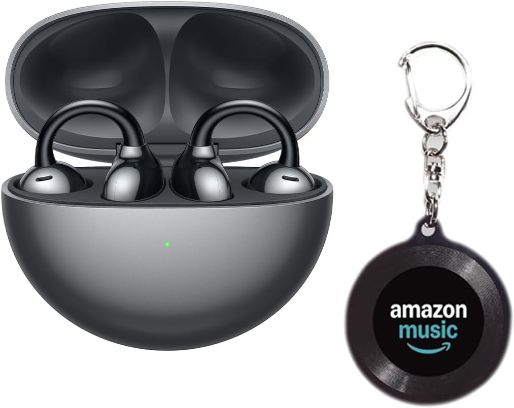 HUAWEI FreeClip Wireless Earbuds, Bluetooth Open Ear, Ear Cuff, Black  Exclusive The Music Keychain, Music Keychain, Blue, Free