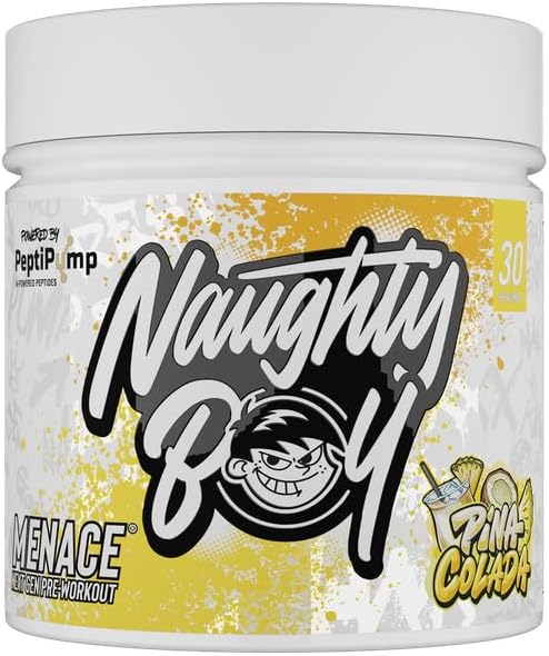 Naughty Boy Menace V2 Pre Workout Powder - High Stim Pre-Workout Supplement for Energy, Focus, Pump & Performance, Gym Training & Endurance - [ 30 Servings ] (Pina Colada)