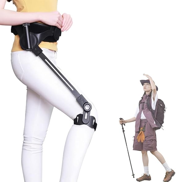 Wearable Power Walking Aid, Exoskeleton Assistance for Walking,3 Level Adjustable Strength,Exoskeleton Booster Equipment Legs Bionic for Elderly, Hiking, Travel & Daily Mobility Support,Right Leg s