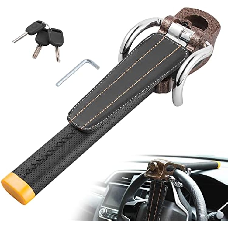 Car Steering Wheel Lock Heavy Duty Anti-Theft Device and Car Security Lock Universal Fit Vehicle Truck with 3 Keys