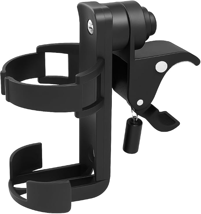 DailyTech Bebek Arabası ve Bisiklet için Bardak Tutucu, 25-50mm Ayarlanabilir, Siyah, Biberon ve Şişe Tutacağı