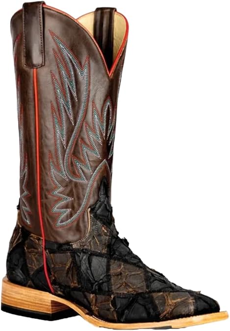 HORSE POWER Top Hand Men's Toasted Big Bass Patchwork Boots HP8064 (Brown, US Footwear Size System, Adult, Men, Numeric, Medium, 11.5)