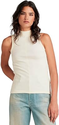G-STAR RAW Womens Open Back Mock Slimsl Tops, Beige Antique White D24502-d595-g286, X-Small
