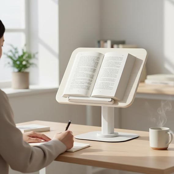 Coverzone Ayarlanabilir Tablet ve Kitap Okuma Standı, Katlanabilir Masaüstü Tutucu, Ergonomik Tasarım, Sağlam Alüminyum Alaşım, Ev/Ofis Kullanımı İçin Evrensel Destek | R28