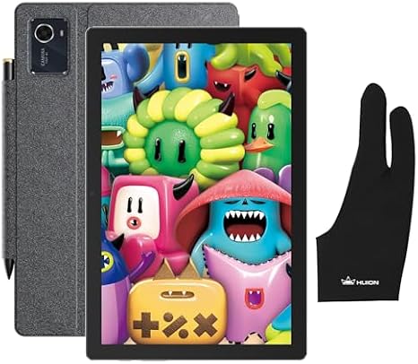 HUION Kamvas Slate 10 Standalone Drawing Tablet No Computer Needed with Full-Laminated Screen, 10.1" Digital Art Tablet with 4096 Levels Stylus Pen, Glove, Android 12, 8GB+128GB for Artist Beginner