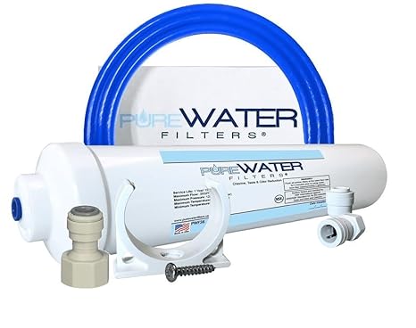 PureWater Filters Under Sink Water Filter Kit, NSF Certified, USA | NSF-certified under sink filter kit reduces chlorine, taste and odor; 1,500-gallon capacity; made in USA