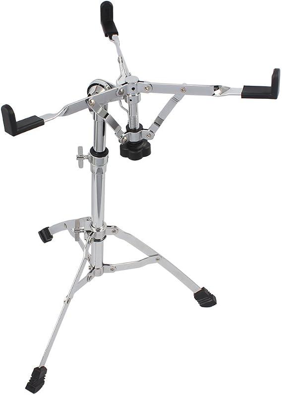 Snare Drum Stand, Braced Adjustable Snare Drum Stand Under 15" Dia Drums,Height Range 19.6-21.6 Inches for Drum Beginners, Lightweight, Silver